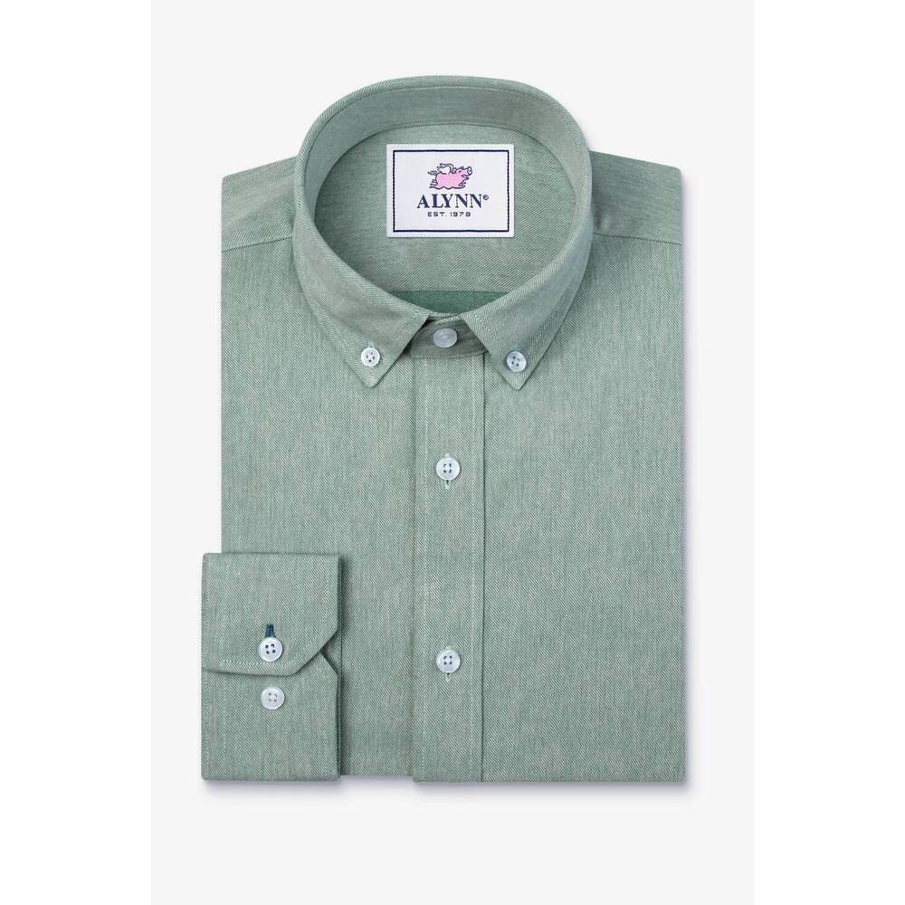 NEW ALYNN men's caden untuckable slim fit dress shirt in green